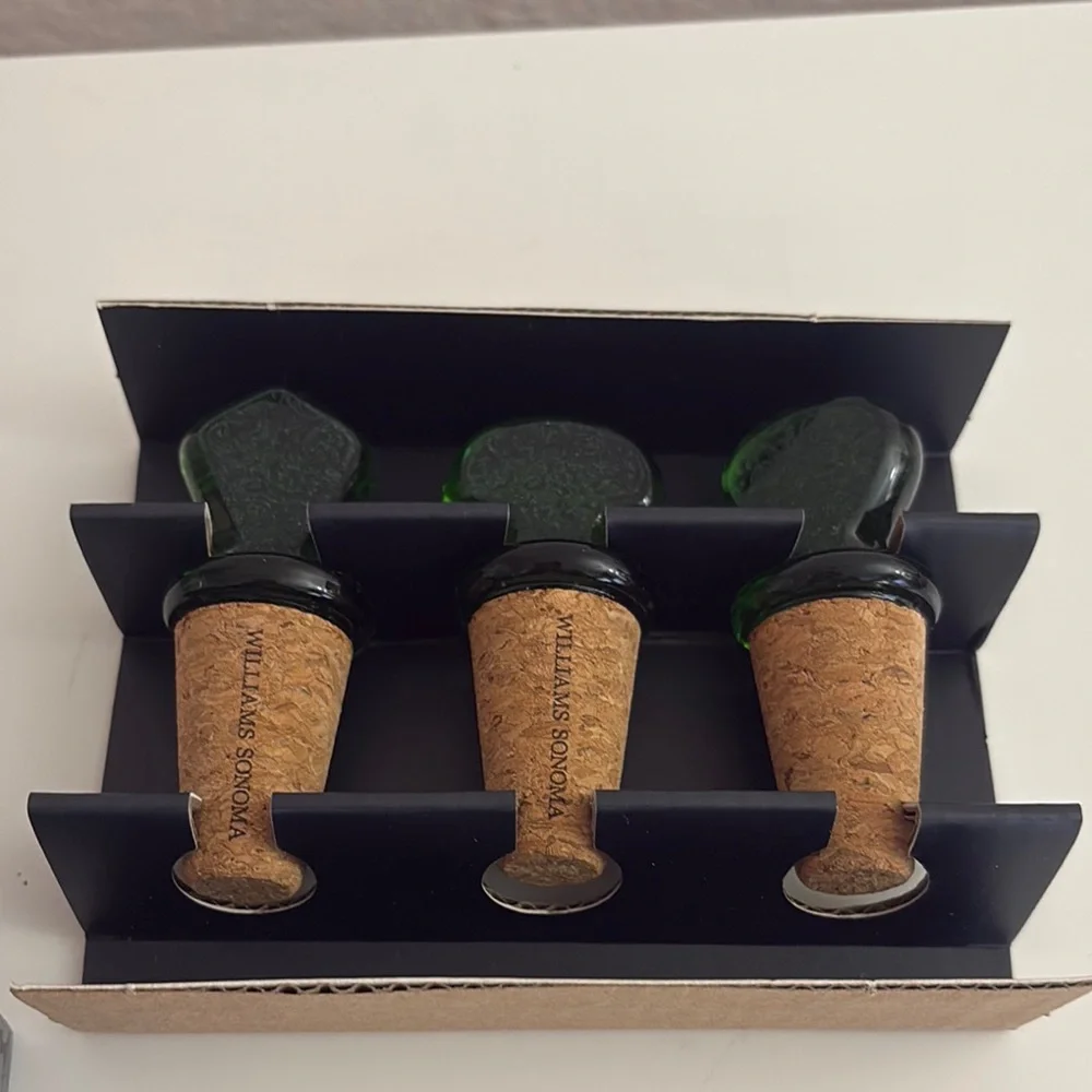 Heritage Green Cork Wine Stoppers - Set of 3 Williams Sonoma